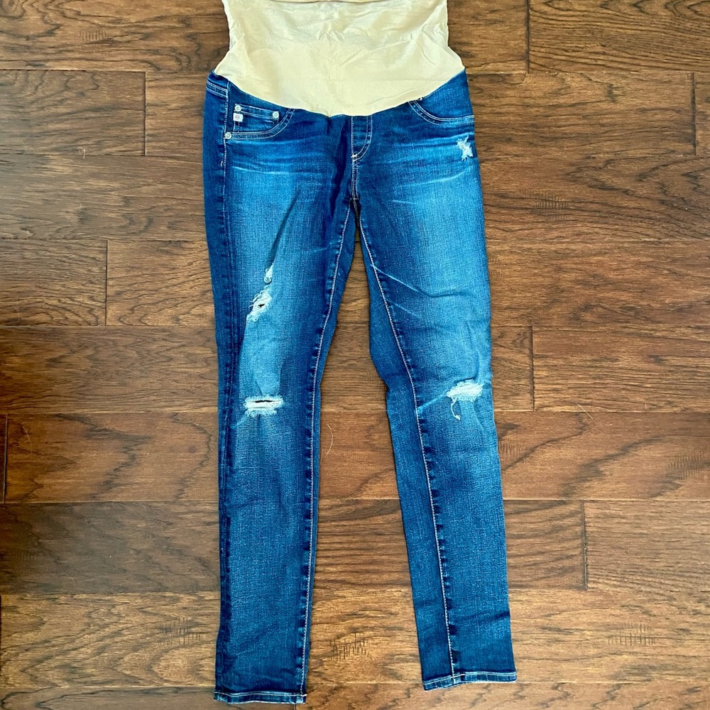 AG distressed skinny maternity jeans